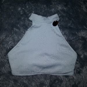 Forever21 gray rave crop bra top